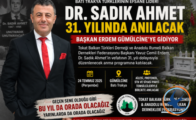 Başkan Erdem'e, Dr. Sadık Ahmet'i Anma Programı İçin Gümülcine'den Davet